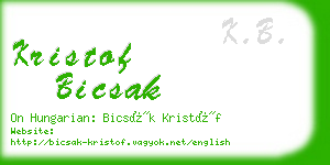 kristof bicsak business card